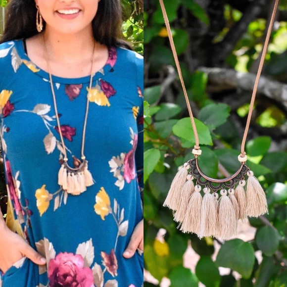 Teal Floral Dress - Picture 3 of 3